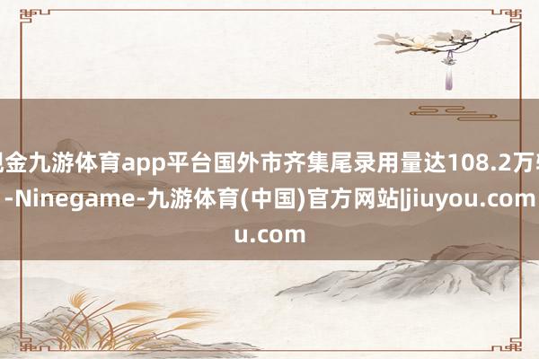 现金九游体育app平台国外市齐集尾录用量达108.2万辆-Ninegame-九游体育(中国)官方网站|jiuyou.com